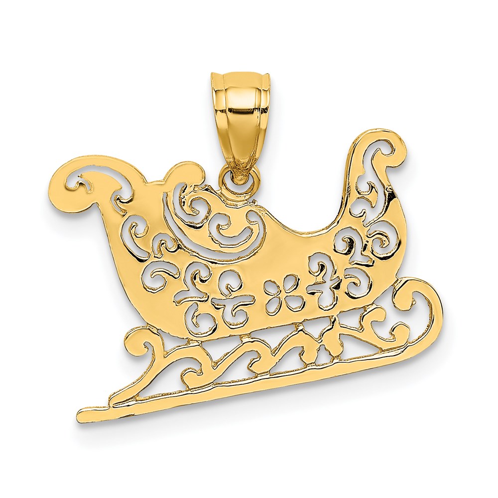 D1131.jpg 14k Polished Filigree Sleigh Charm - Image 1