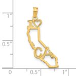 14k Solid I HEART CA California State Pendant - Image 4
