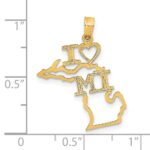 14k Solid I HEART MI Michigan State Pendant - Image 4