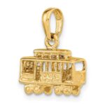 14k Solid Polished 3-D Trolley Car Pendant - Image 5