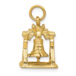 14k Solid Polished 3-D Liberty Bell Charm