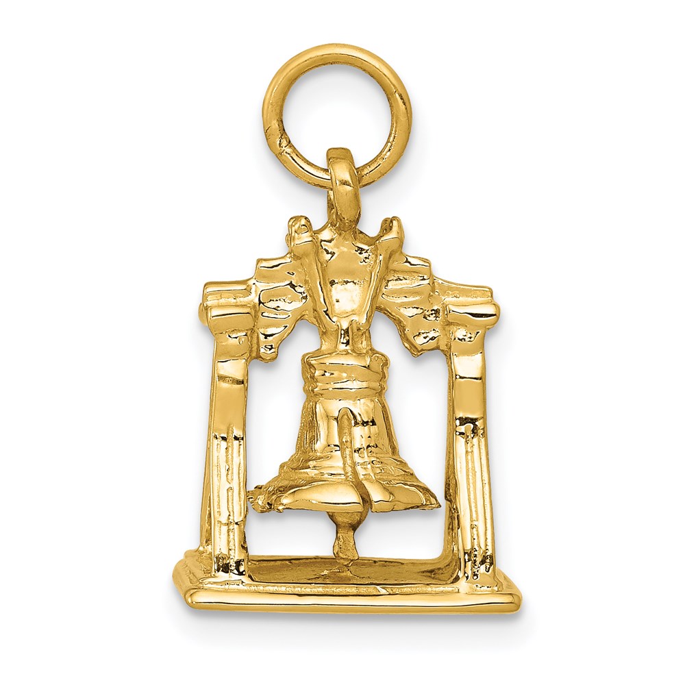 D1203.jpg 14k Solid Polished 3-D Liberty Bell Charm - Image 1