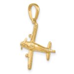 14k 3-D Low-Wing Airplane Pendant - Image 3
