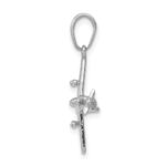 14k White Gold 3-D Low-Wing Airplane Pendant - Image 2