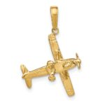 14k 3-D High-Wing Airplane Pendant - Image 3