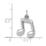 14K White Gold Polished Musical Notes Charm - Image 3