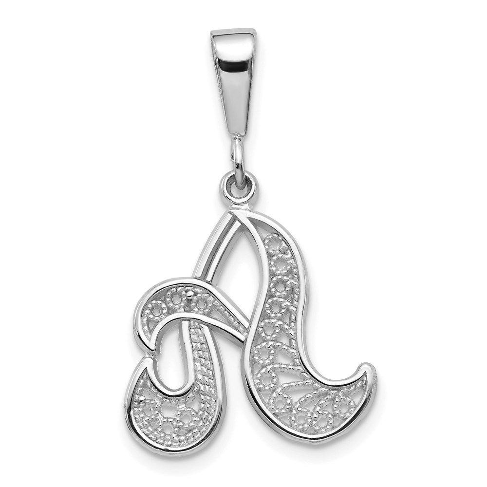 D1281A-1.jpg 10KW Filigree Initial A Pendant - Image 1