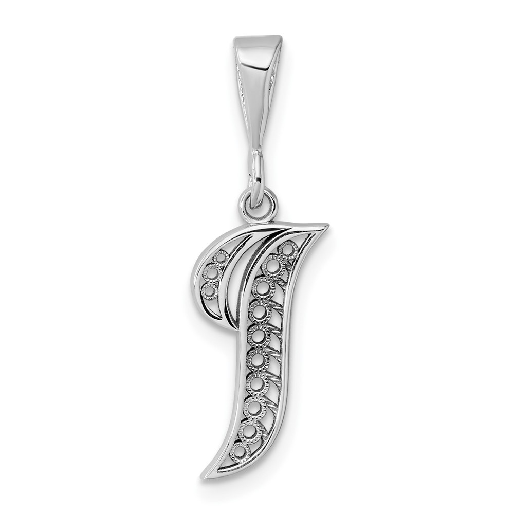 D1281I-1.jpg 10KW Filigree Initial I Pendant - Image 1