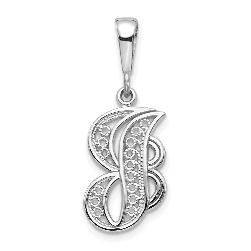 D1281J-1.jpg 10KW Filigree Initial J Pendant - Image 1