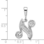 10KW Filigree Initial N Pendant - Image 3