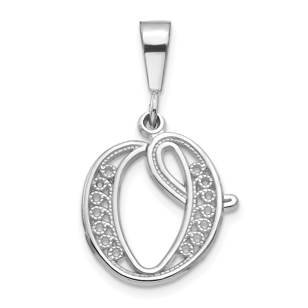 D1281O-1.jpg 10KW Filigree Initial O Pendant - Image 1