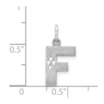 14KW Satin Diamond-cut Letter F Initial Charm - Image 4