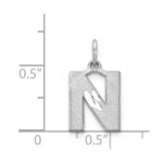 14KW Satin Diamond-cut Letter N Initial Charm - Image 3