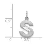 14KW Satin Diamond-cut Letter S Initial Charm - Image 3