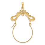 14k Polished Ribbon Charm Holder Pendant