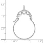 14k White Gold Polished 5-Heart Charm Holder Pendant - Image 4