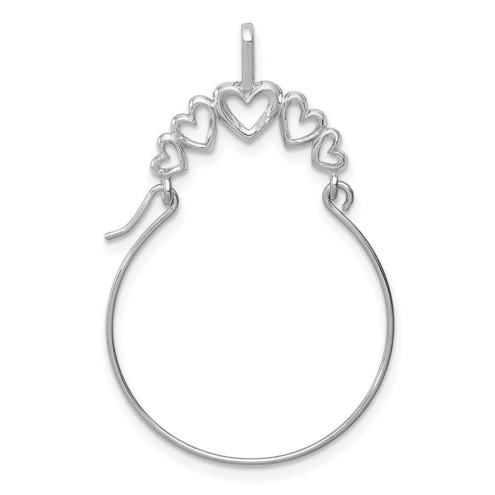D1311W.jpg 14k White Gold Polished 5-Heart Charm Holder Pendant - Image 1
