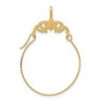 14k Polished Butterflies Charm Holder Pendant