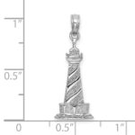 14K White Gold 2-D Cape Hatteras Lighthouse Charm - Image 3