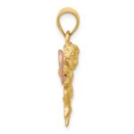 14k Two-tone Satin Diamond-cut Angel Charm - Image 2