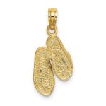 14k 3-D Solid Polished HAWAII Flip-Flops Charm - Image 4