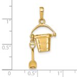 14K Polished 3-D Pail and Moveable Shovel Pendant - Image 4