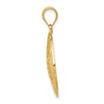 14K with White Rhodium Polished Diamond-Cut Sand Dollar Pendant - Image 2