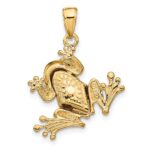14k Solid Polished 3-D Frog with Moveable Back Legs and Mouth Pendant - Image 3