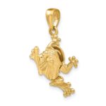 14k Solid Polished 3-D Frog with Moveable Back Legs and Mouth Pendant - Image 6