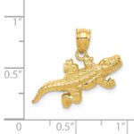 14k Solid Polished Open-Backed Crocodile Pendant - Image 3