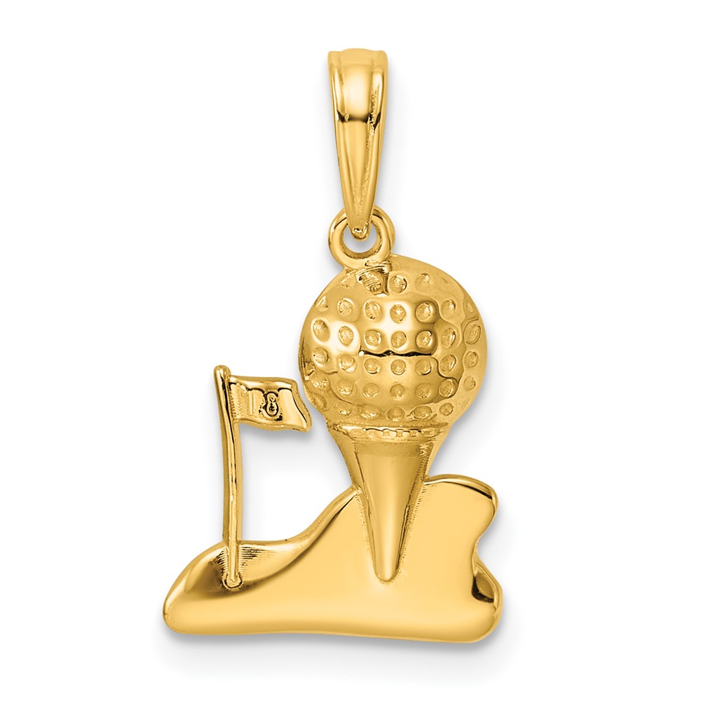 D1435.jpg 14k Solid Polished Golfing Charm - Image 1