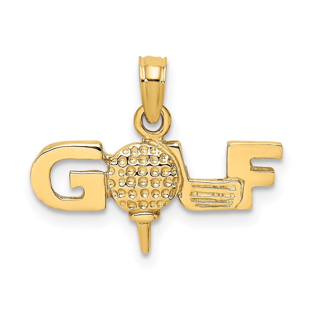 D1436.jpg 14K Solid Polished GOLF Charm - Image 1