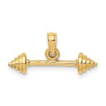 14K Solid Polished 3-D Dumbbell Charm