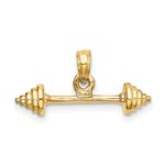 14K Solid Polished 3-D Dumbbell Charm - Image 4