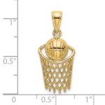 14K Polished Basketball and Net Charm - Image 3