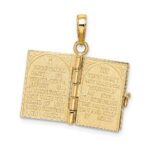 14K 3-D THE TEN COMMANDMENTS Book with Moveable Pages Pendant - Image 2