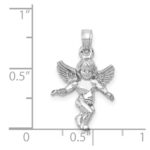 14k  3-D White Gold Polished Solid Angel Pendant - Image 5