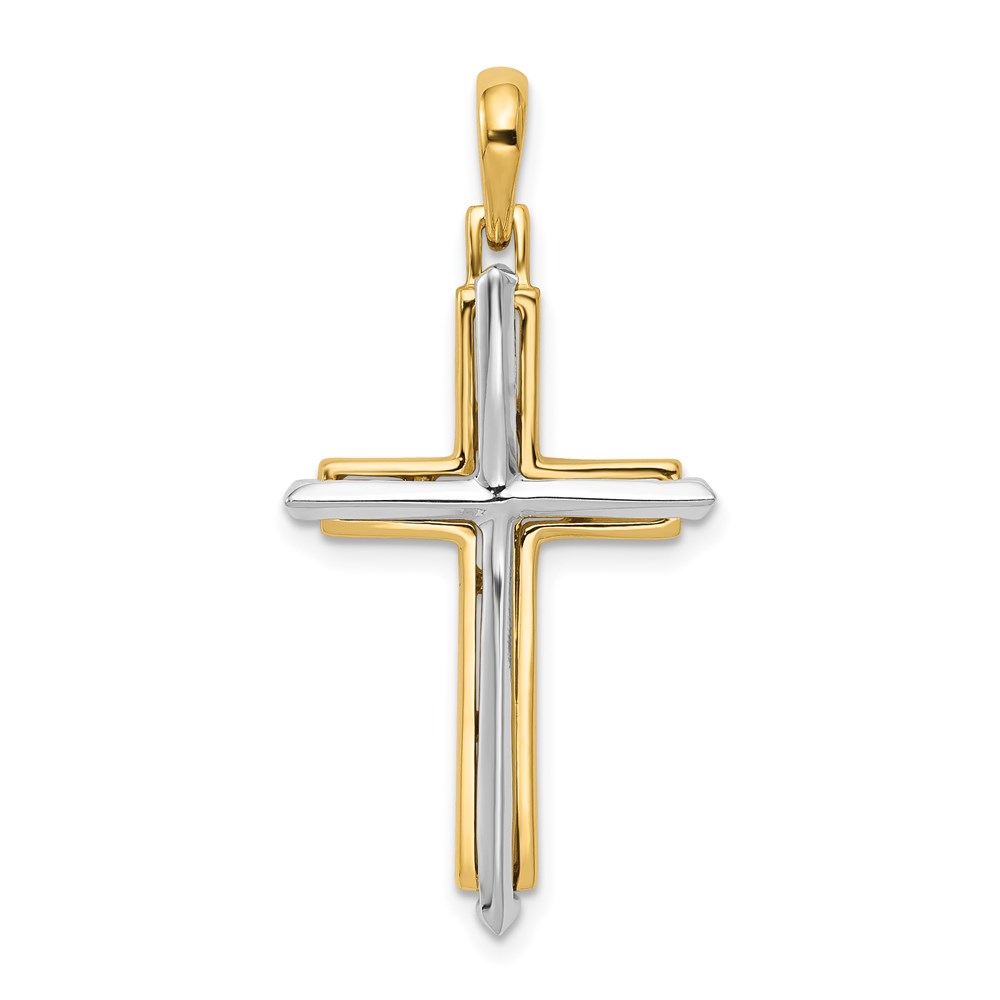 D1563.jpg 14k Two-tone Fancy Cross Pendant - Image 1