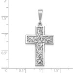 14k White Gold Thorn Cross Pendant - Image 3