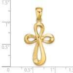 14k Polished Ribbon Cross Charm - Image 3
