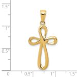 14k Polished Ribbon Cross Pendant - Image 3