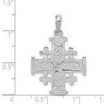 14k White Gold Jerusalem Cross Pendant - Image 3