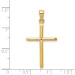 14k Polished Tube Cross Pendant - Image 3