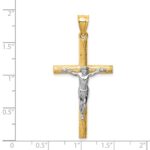 14k Two-tone Crucifix Pendant - Image 3