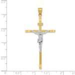 14k Two-tone Crucifix Pendant - Image 2
