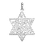 14k White Gold 12 Tribes Star of David Pendant - Image 4