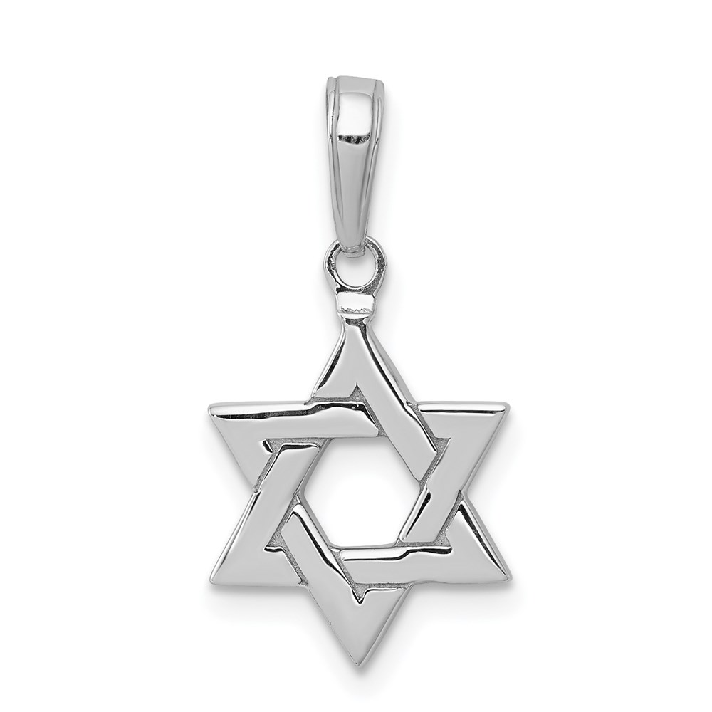 D1691W.jpg 14k White Gold Polished Star of David Pendant - Image 1