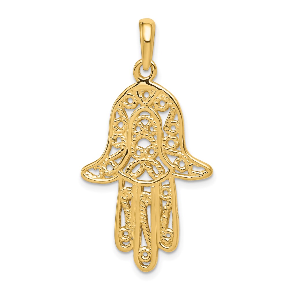 D1708.jpg 14k Filigree Chamseh Pendant - Image 1