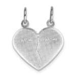 14k White Gold DAUGHTER-MOM 2-Piece Break-apart Heart Charm - Image 3