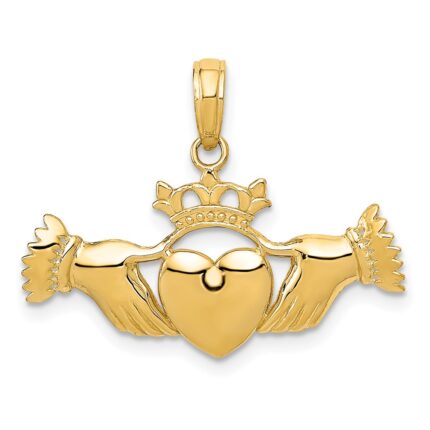 14k Polished Claddagh Pendant